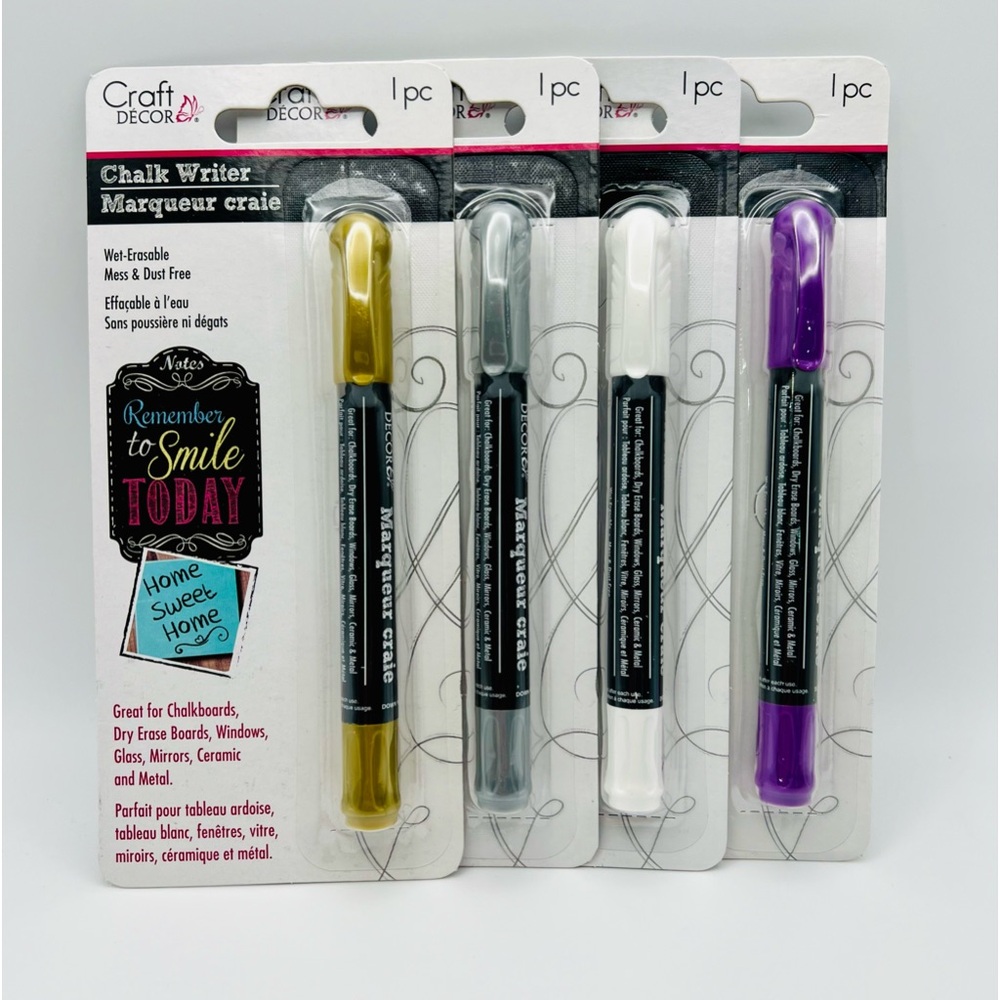 NEW Craft Decor Chalk Writer White Chalkboard Dry Erase Board Window Glass Metal
